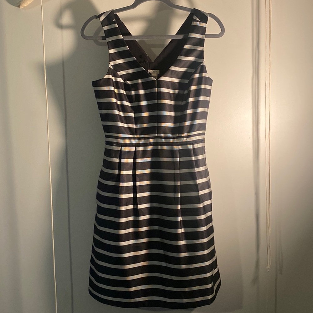 J. Crew Size 2 Black and Silver Dress